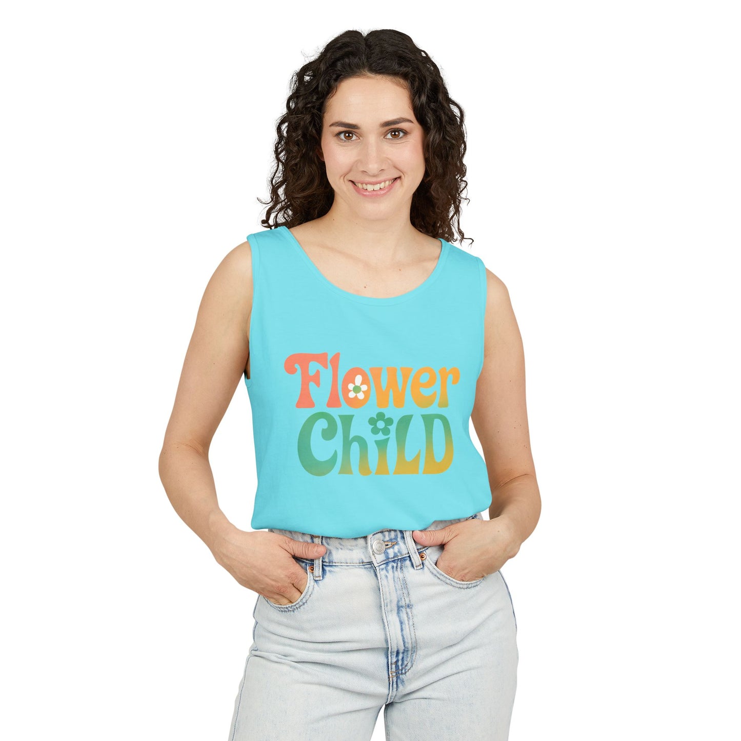 Flower Child - Boho Retro Style Sleeveless Tank (Unisex)
