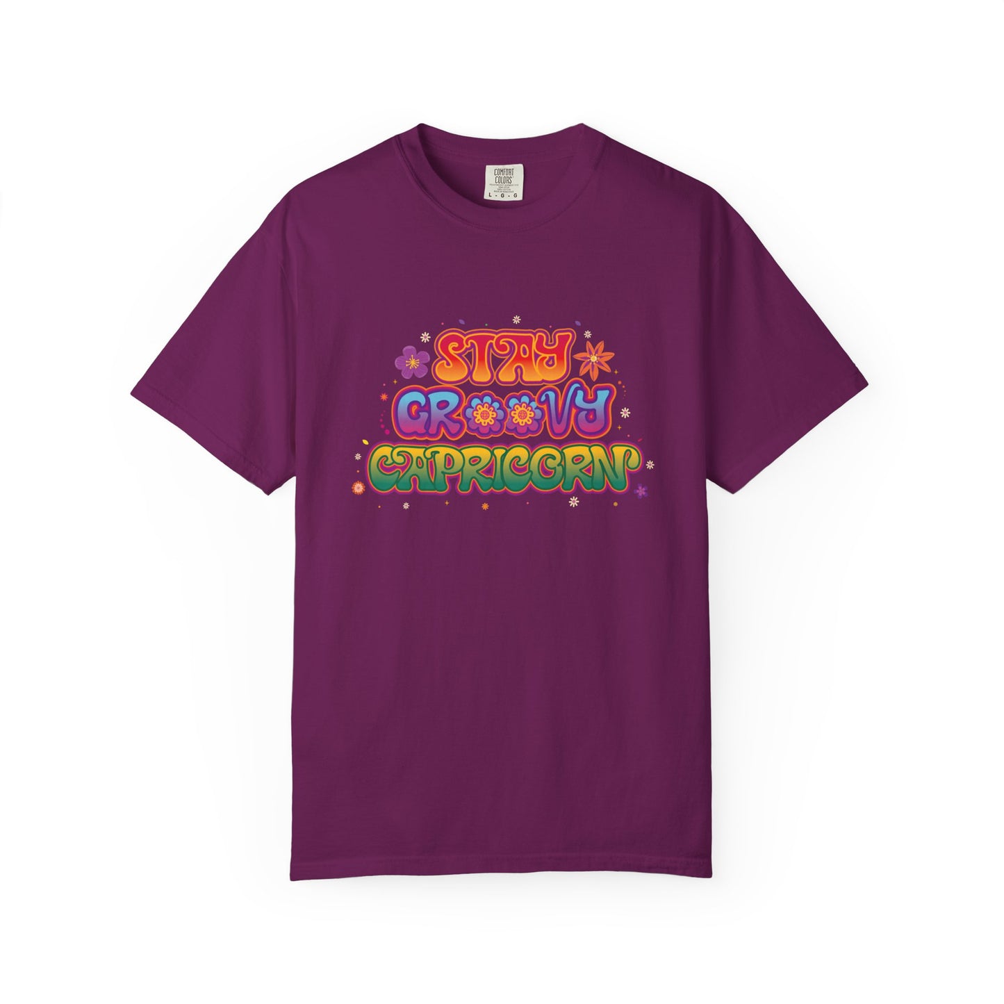 Stay Groovy Capricorn β Retro Flower Power Zodiac Tee