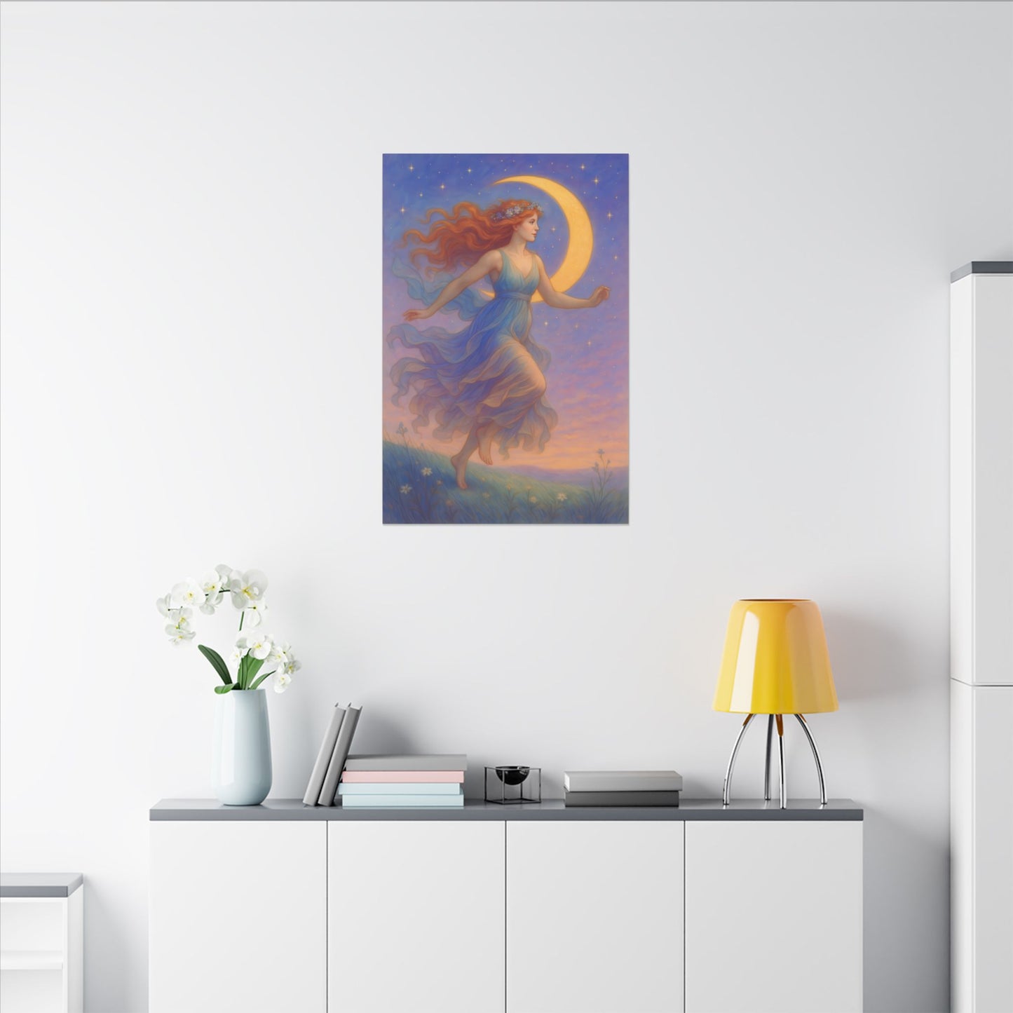 Free Spirit of the Moon – Celestial Goddess Wall Art (Art Nouveau inspired)