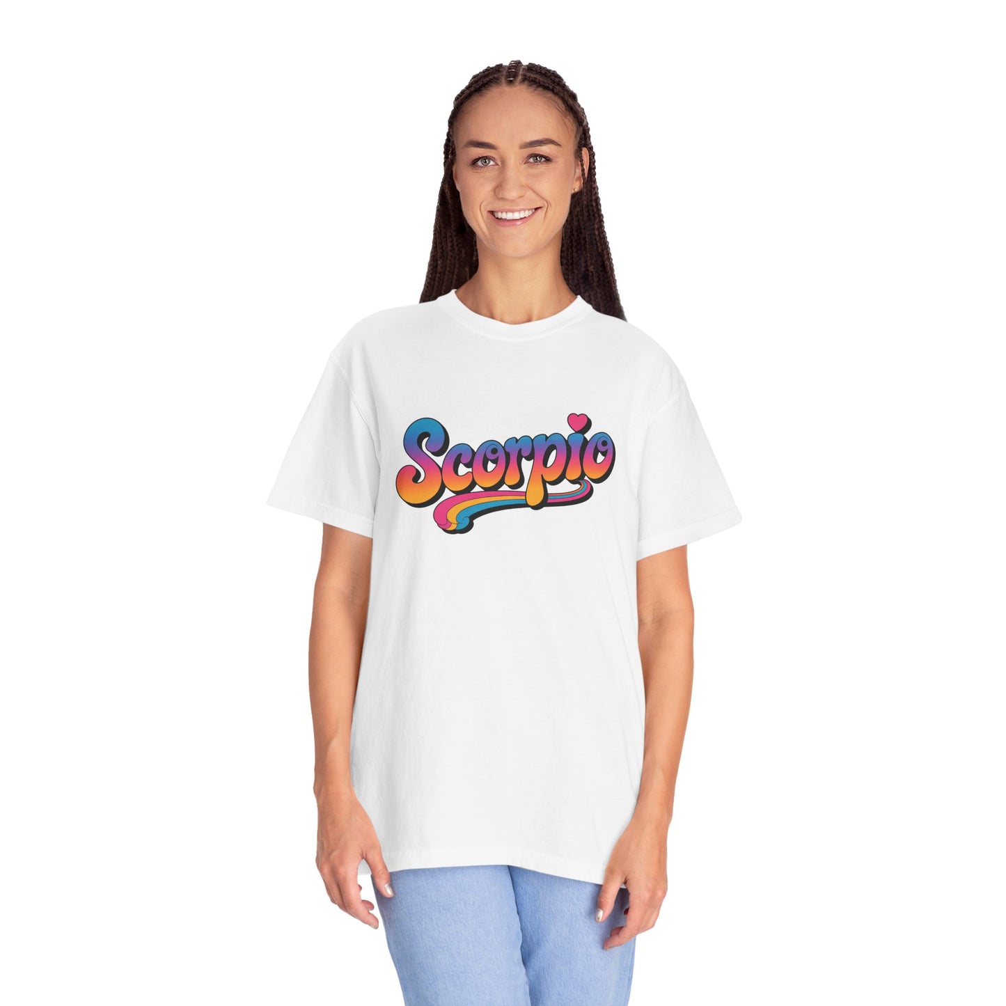 Scorpio Retro Groovy Tee – Multicolor Zodiac Shirt