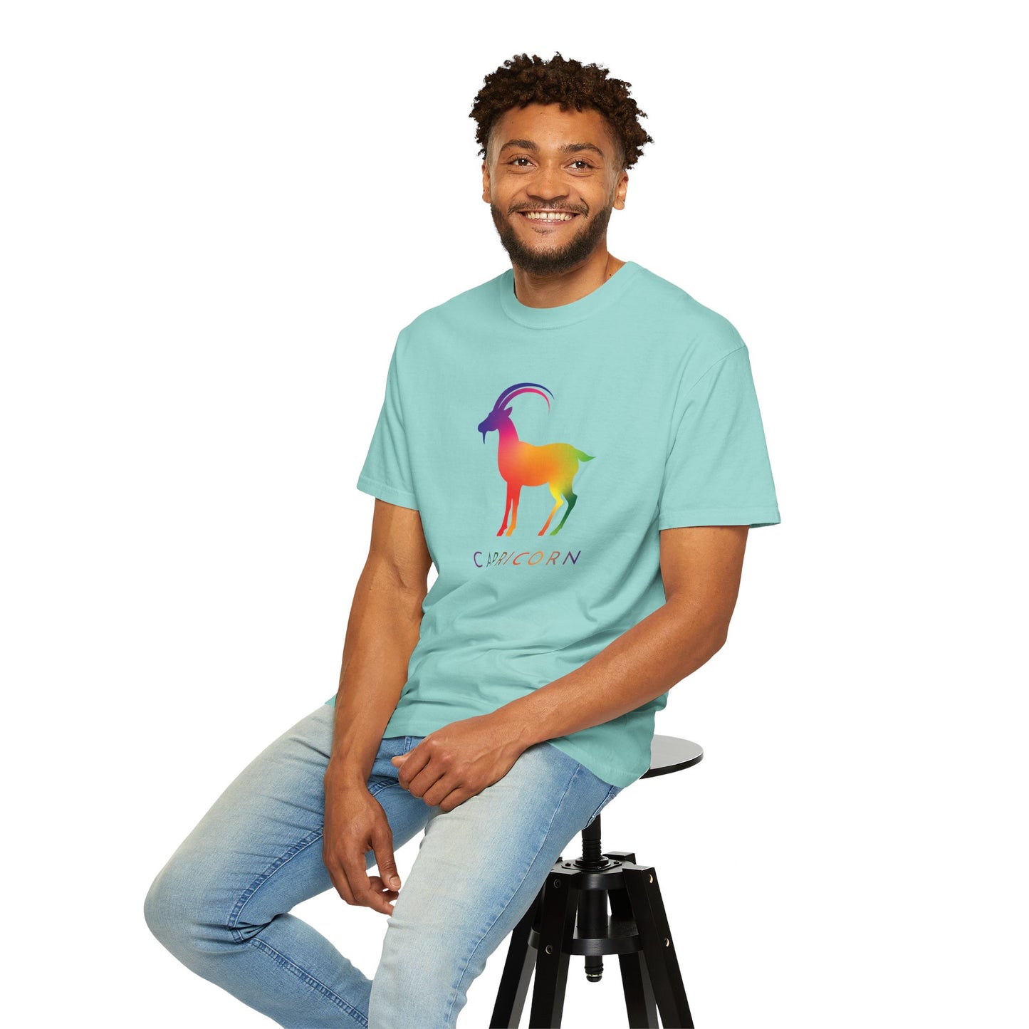 Capricorn β Rainbow Gradient Zodiac Goat Tee