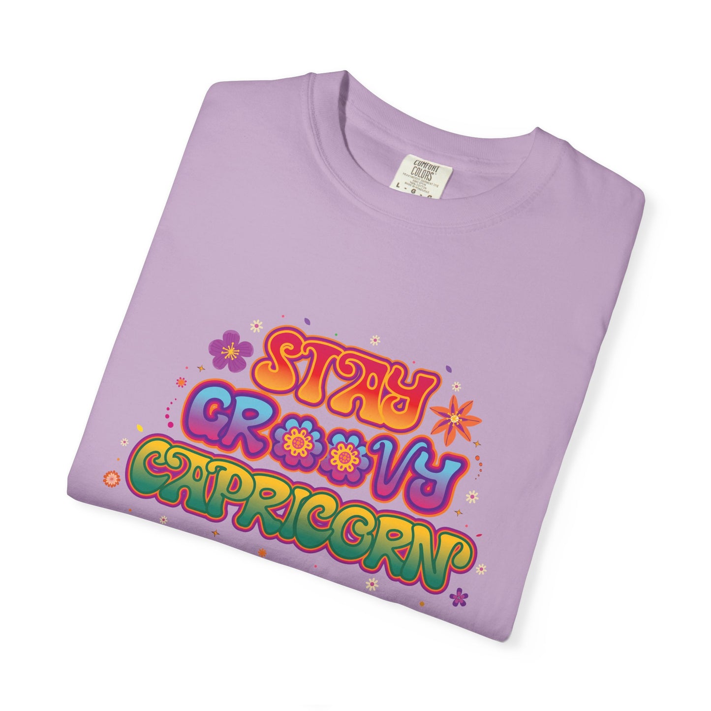 Stay Groovy Capricorn β Retro Flower Power Zodiac Tee