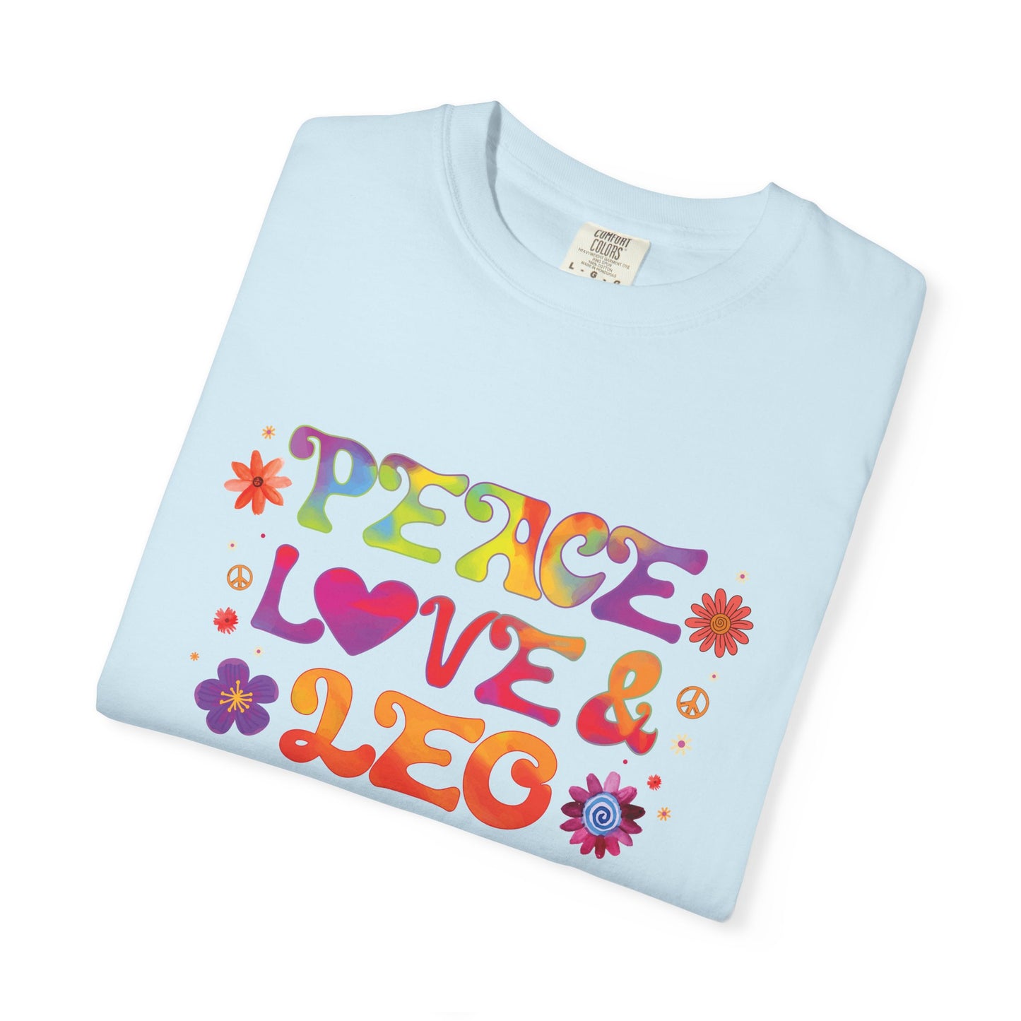 Peace Love & Leo - Retro Groovy Astrology Tee