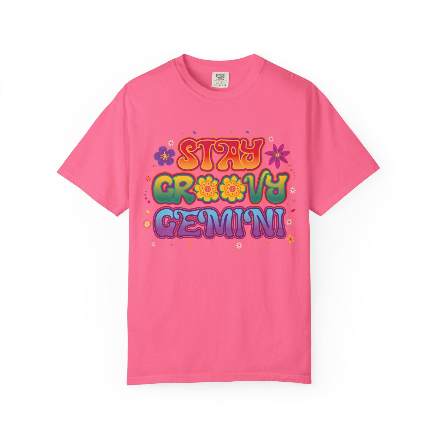 Stay Groovy Gemini – Flower Power Retro Zodiac Tee