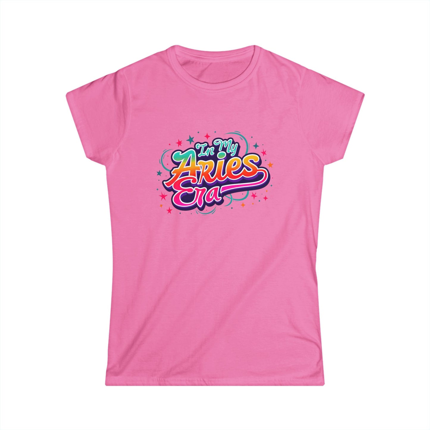 Aries Zodiac Women's Softstyle Tee | Cute Astrology Shirt | Casual Horoscope Fashion | Birthday Gift for Aries | Star Sign Graphic T-Shirt