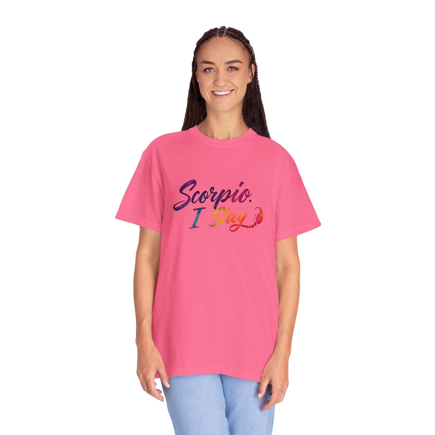 Scorpio I Slay Multicolor Tee – Wicked and Vibrant Zodiac Shirt