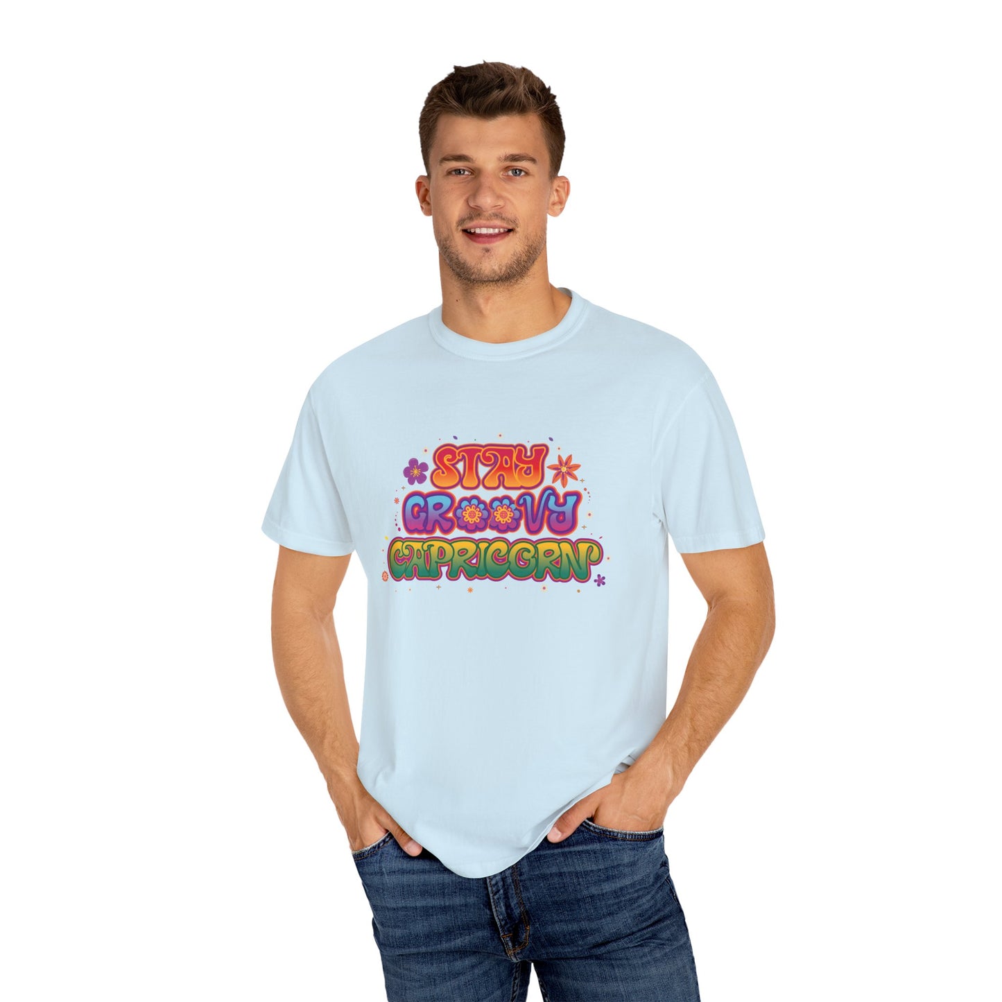 Stay Groovy Capricorn β Retro Flower Power Zodiac Tee