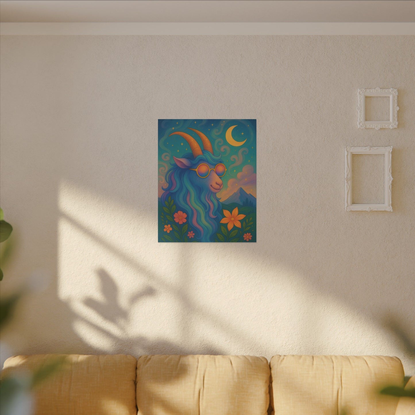 Capricorn Dreams – Radiant Retro Goat Wall Art