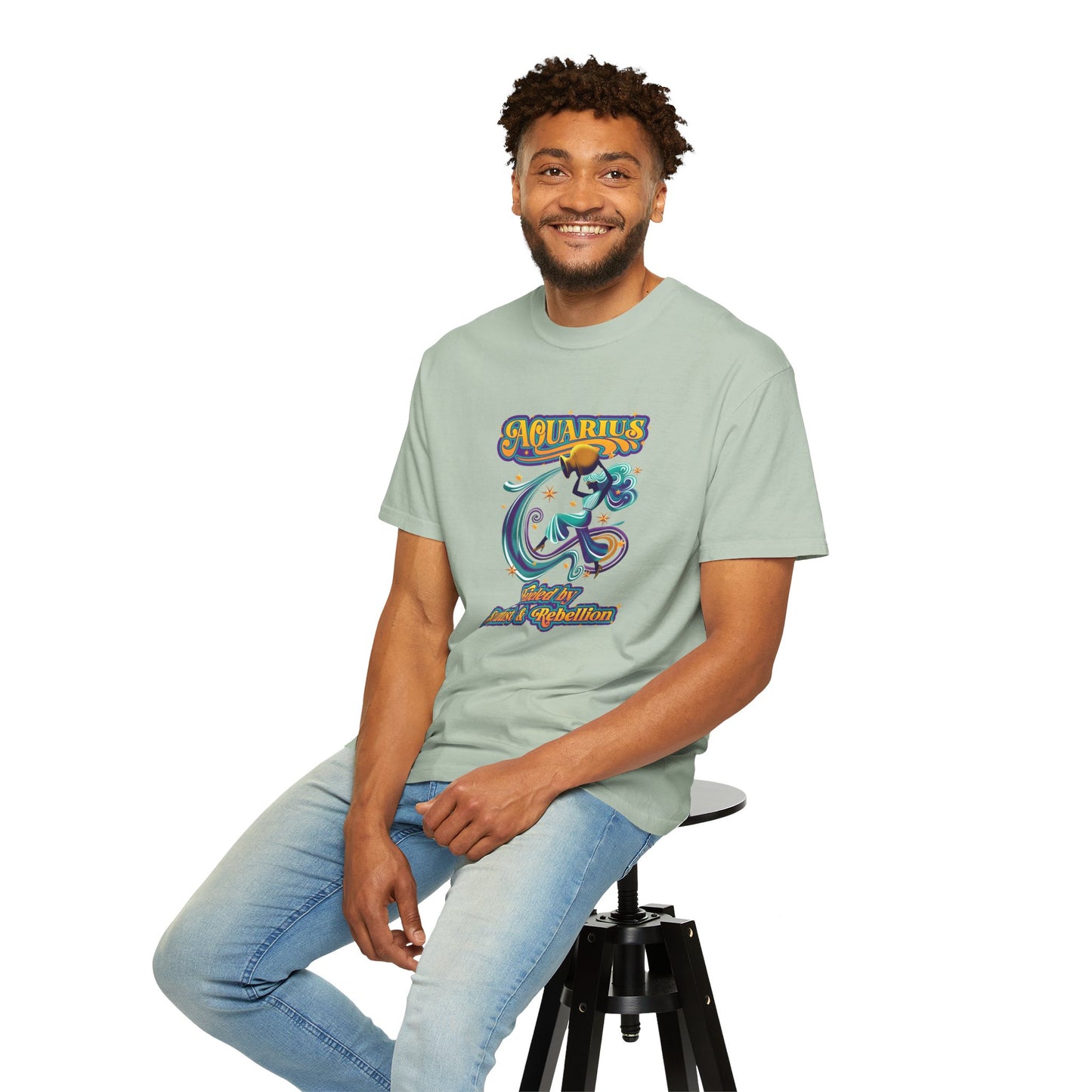 Aquarius Fueled by Stardust & Rebellion – Retro Rebel Tee