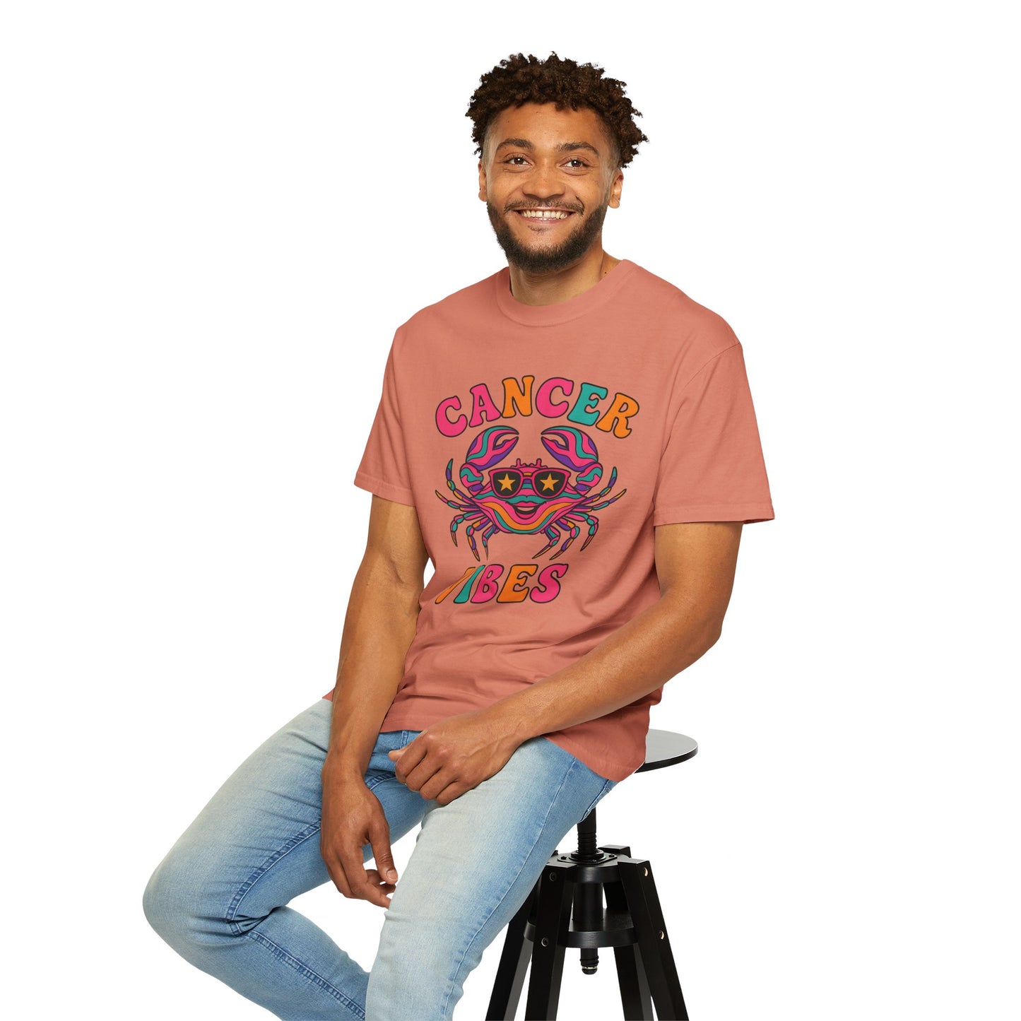 Cancer Vibes Tee – Colorful Retro Zodiac Shirt