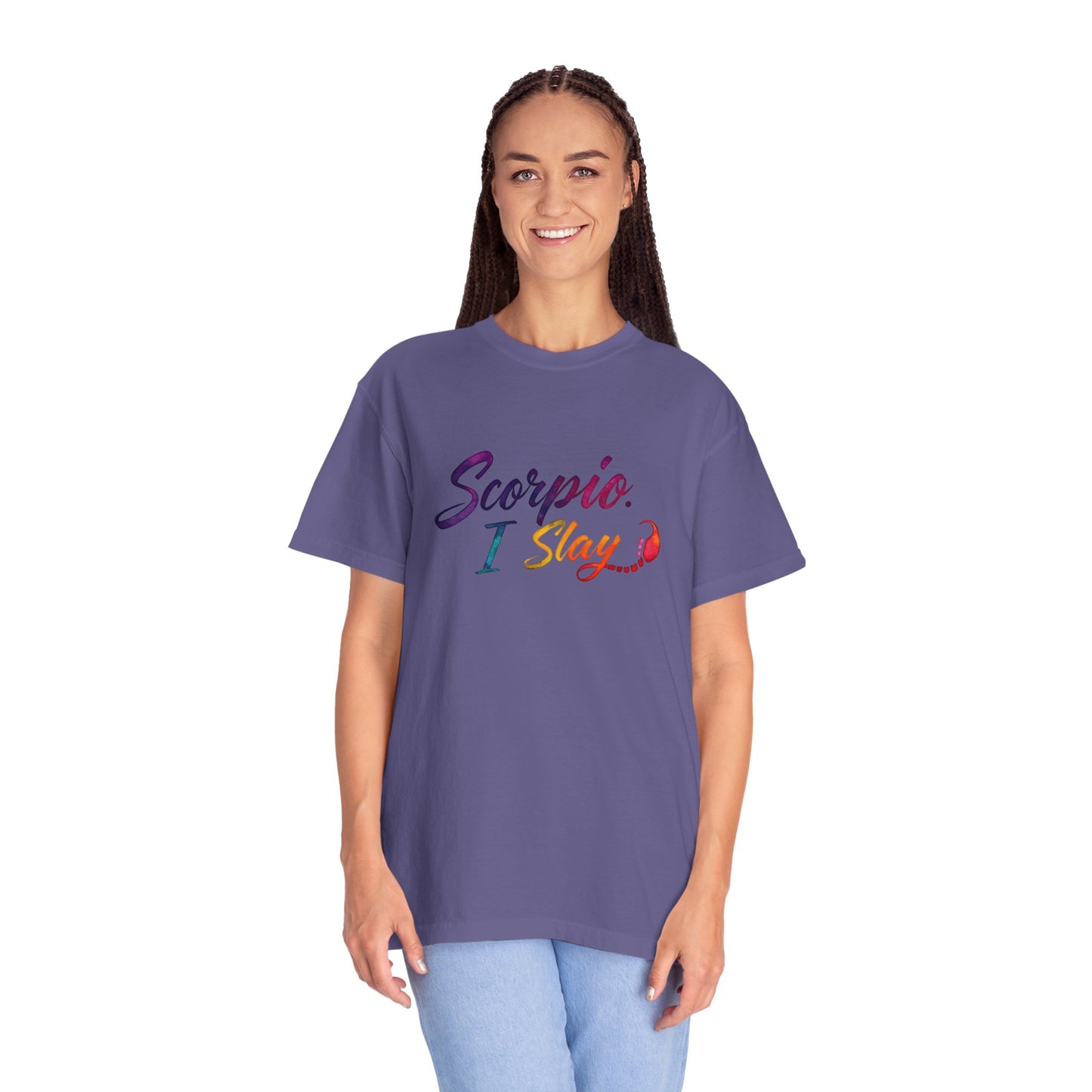 Scorpio I Slay Multicolor Tee – Wicked and Vibrant Zodiac Shirt