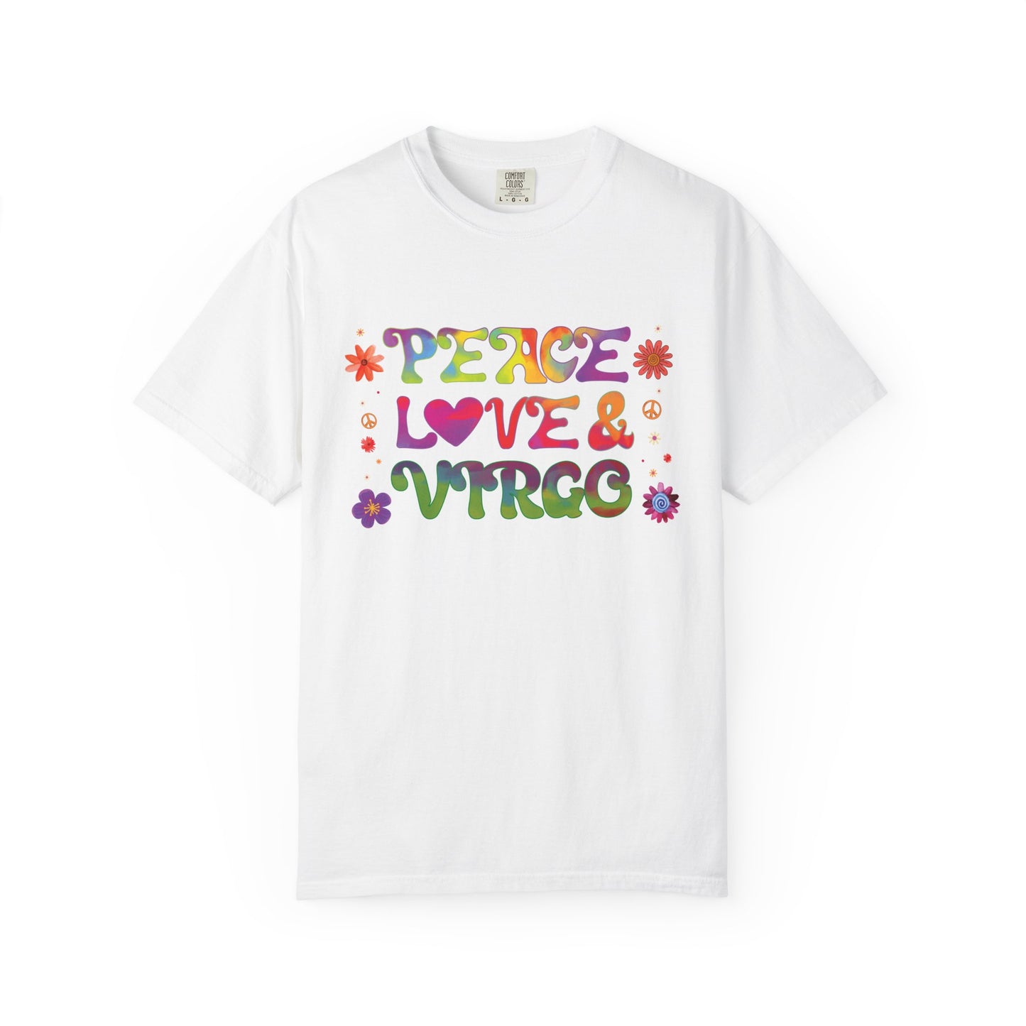 Peace Love & Virgo – Retro Hippie Zodiac Tee