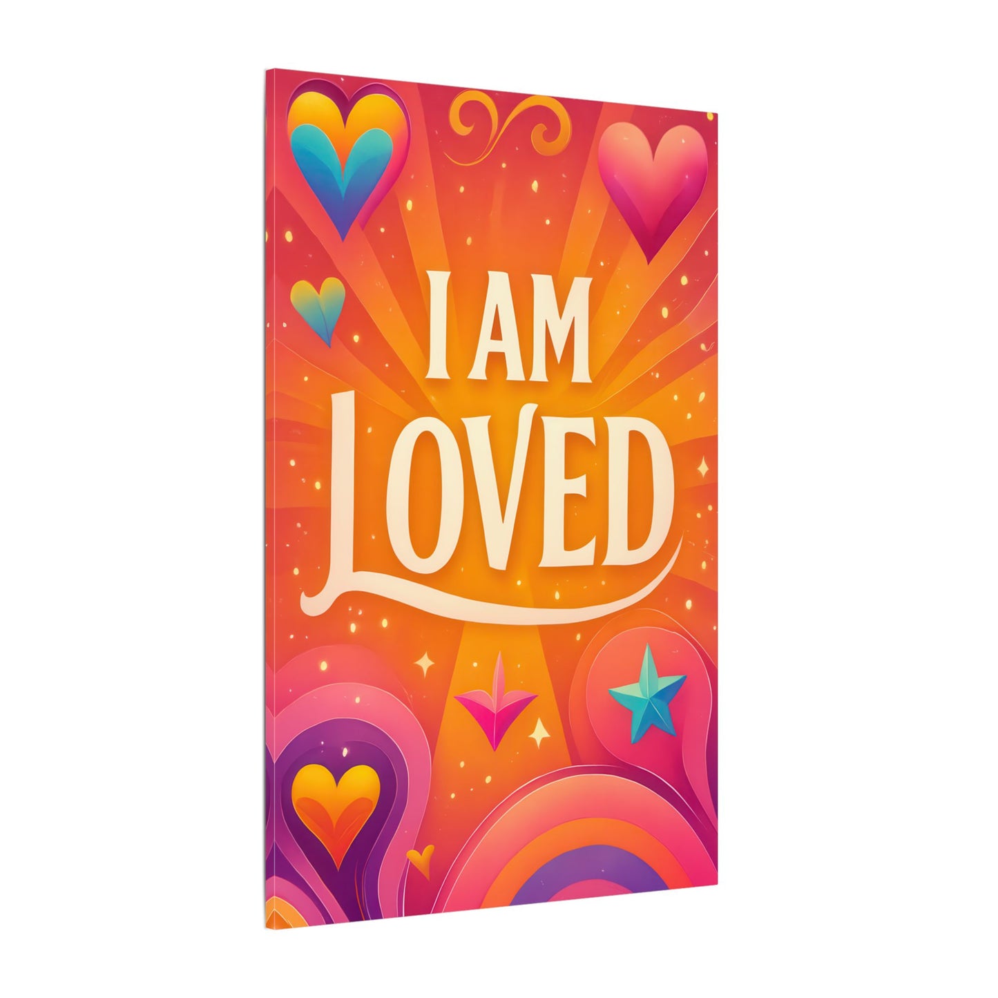 I AM LOVED – Colorful Affirmation Wall Art