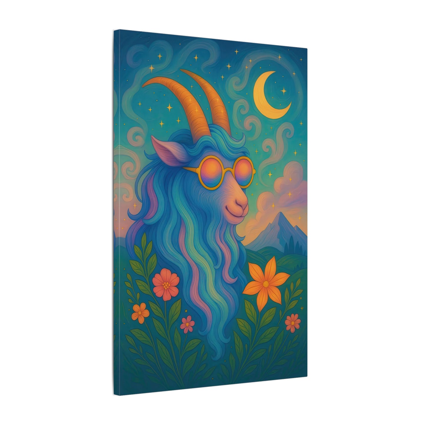 Capricorn Dreams – Radiant Retro Goat Wall Art