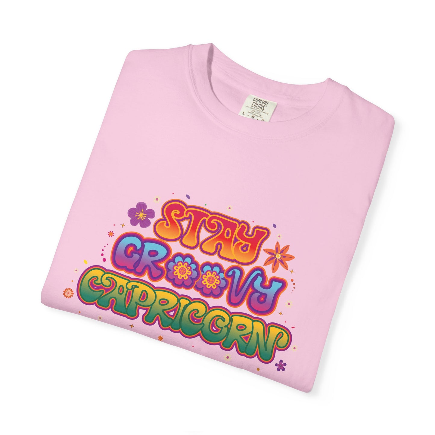 Stay Groovy Capricorn β Retro Flower Power Zodiac Tee