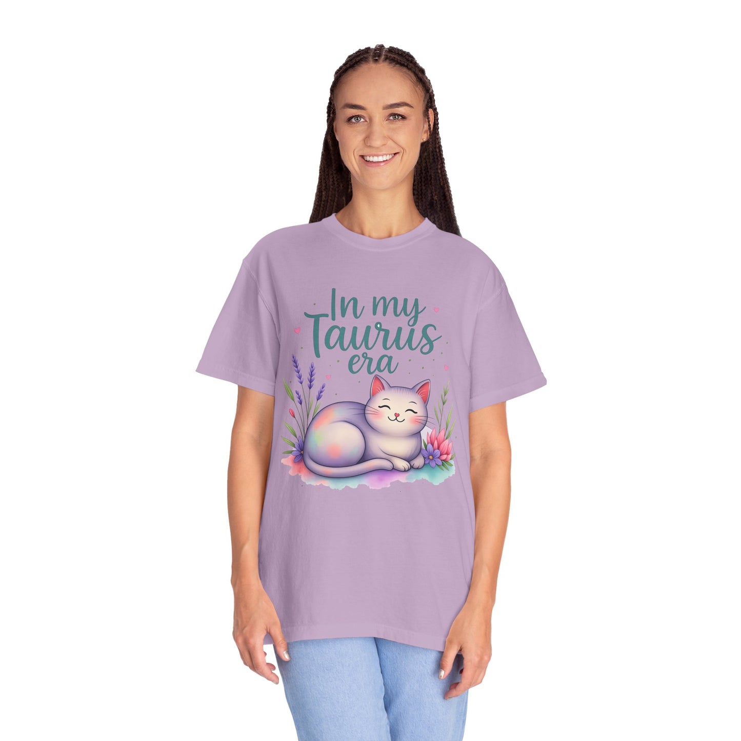In My Taurus Era – Colorful Zodiac Cat Tee