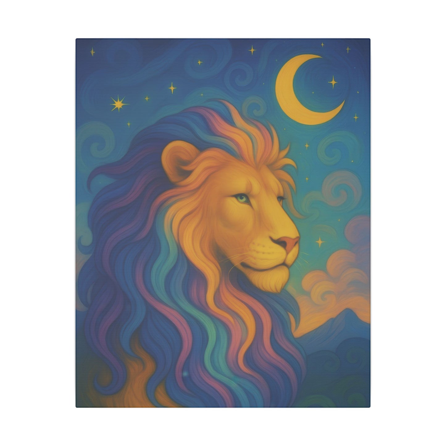Moonlit Majesty – Luminous Lion Wall Art (Leo Inspired)