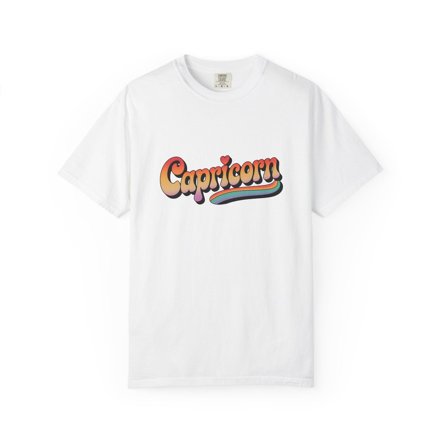 Capricorn – Retro Rainbow Groovy Zodiac Tee