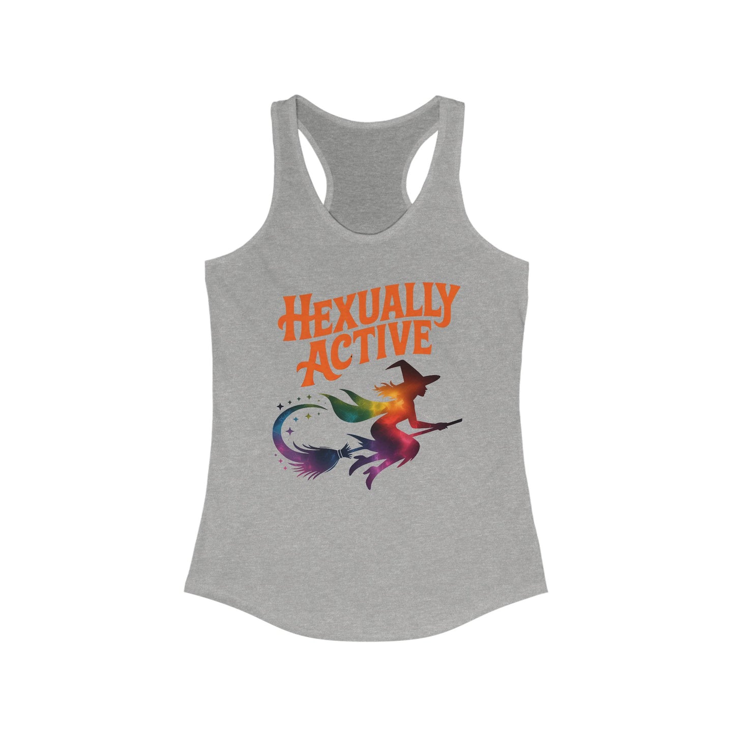 Hexually Active - Fun Witchy Women's Racerback Tank