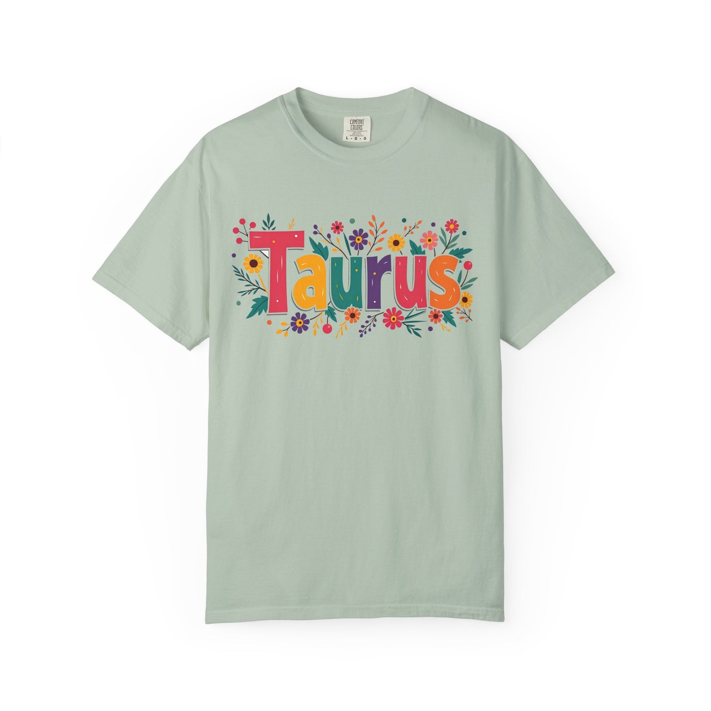 Taurus in Bloom – Colorful Floral Aesthetic Tee