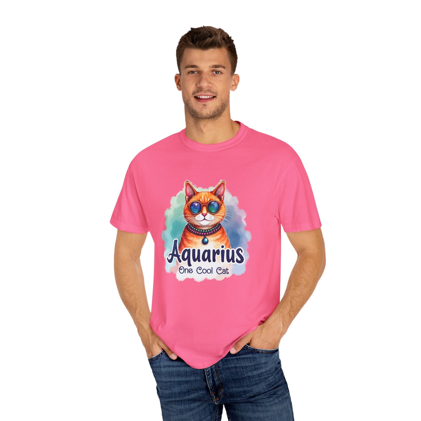 Aquarius One Cool Cat – Colorful Zodiac Shirt