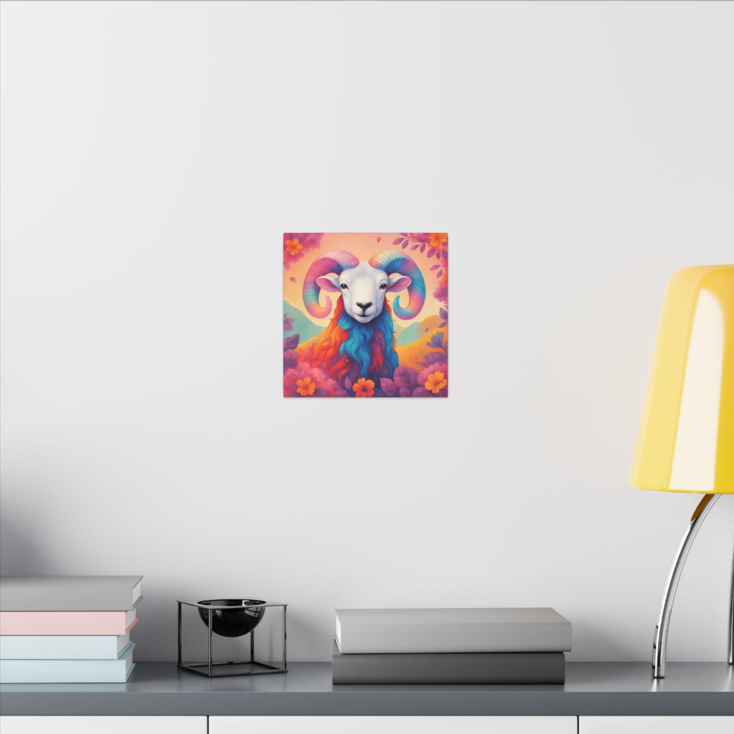 Rainbow Ram - Radiant Blossoms (Aries inspired) Wall Art