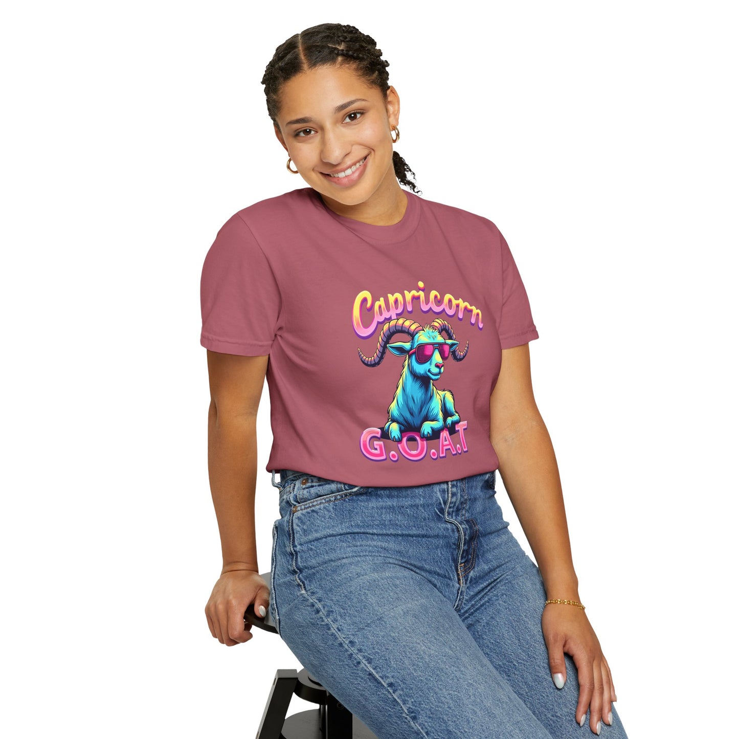 Capricorn G.O.A.T – Retro Neon Astrology Tee