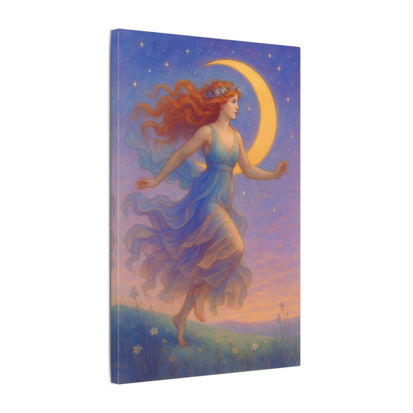Free Spirit of the Moon – Celestial Goddess Wall Art (Art Nouveau inspired)