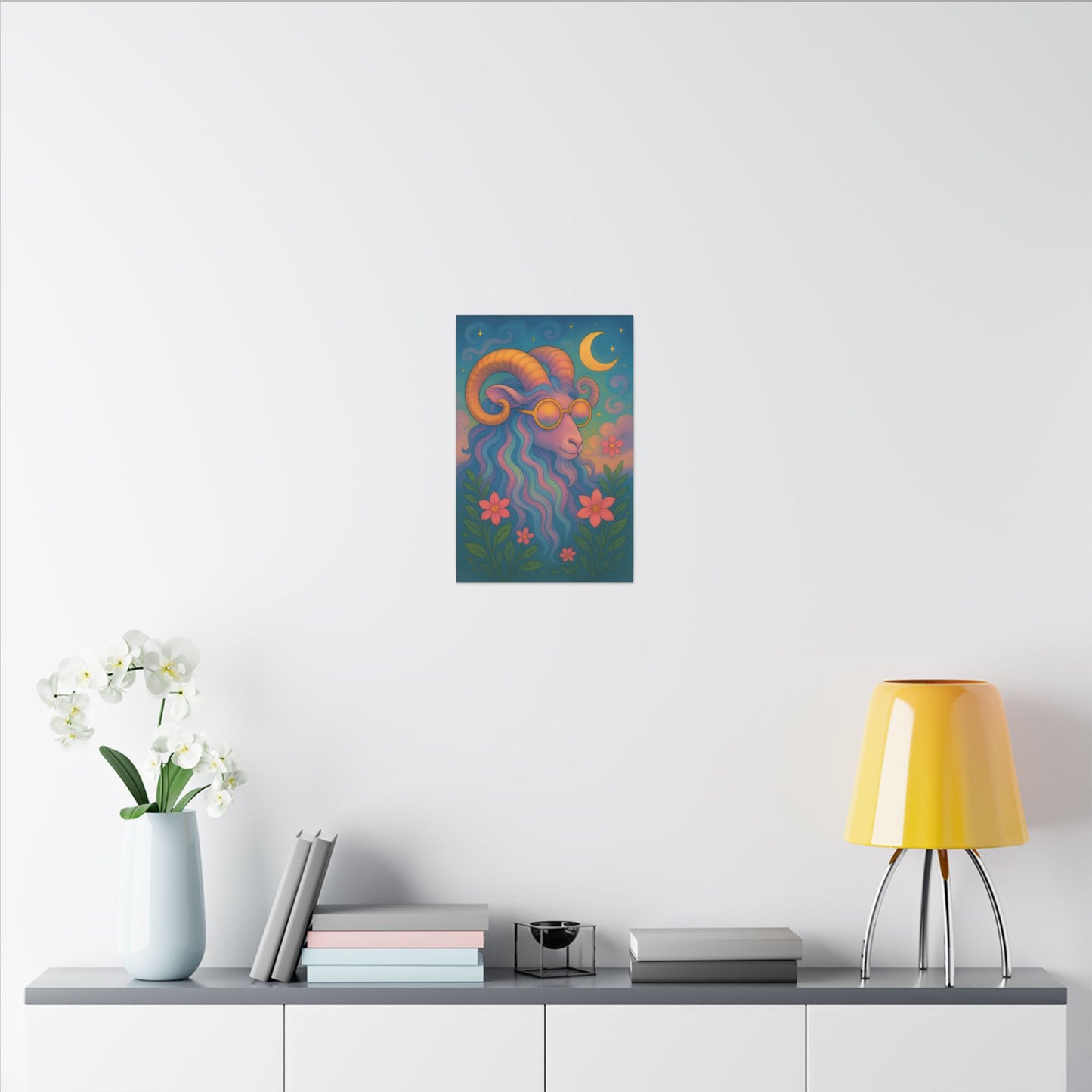 Aries Dream - Radiant Retro Ram Wall Art