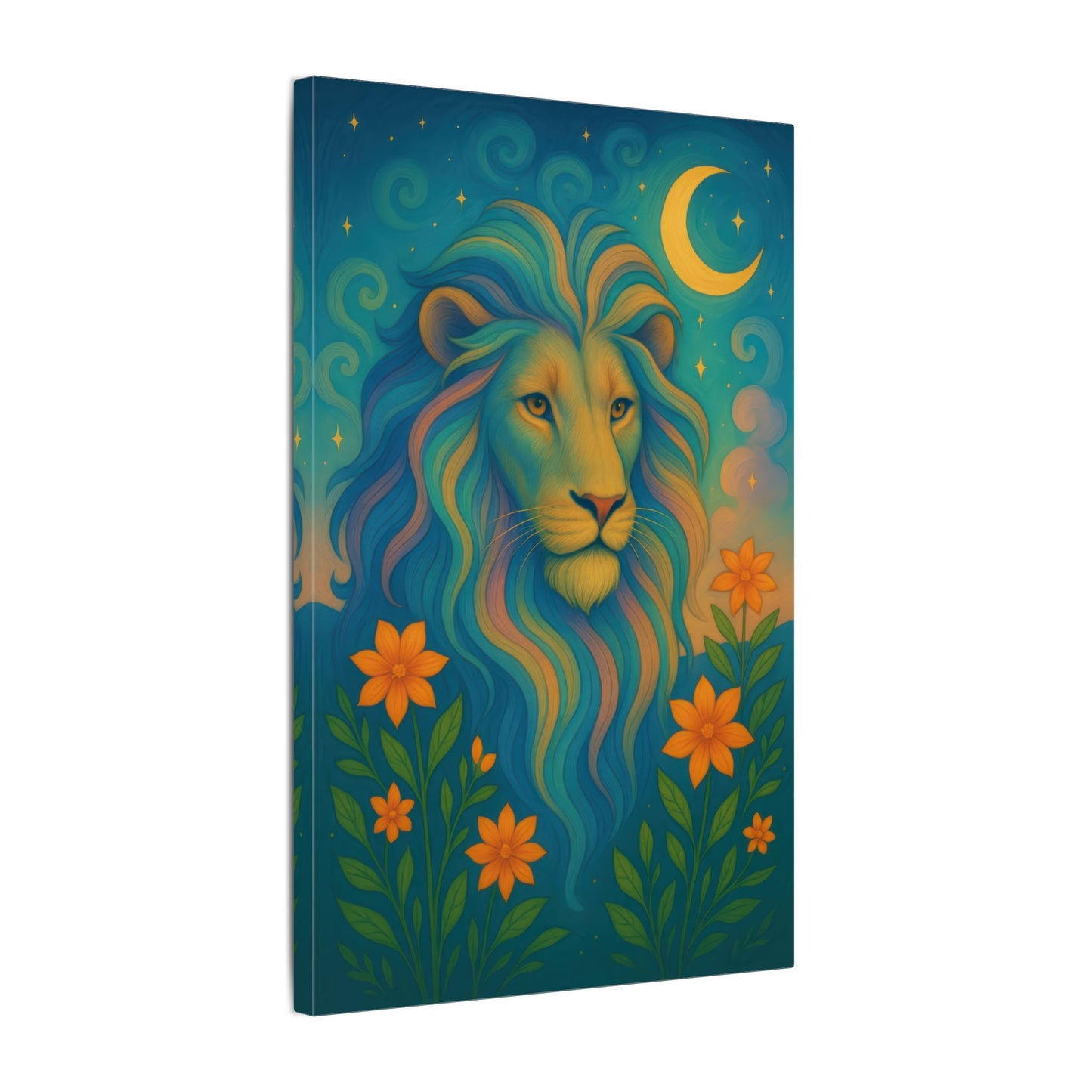Starlit Lion – Regal Radiance Wall Art (Leo Inspired)