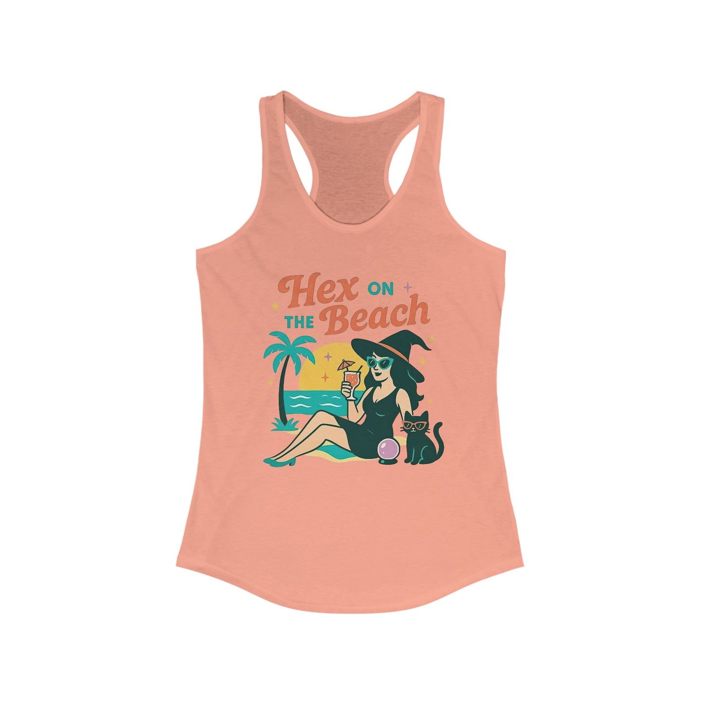 Hex on the Beach Women's Racerback Tank Top - Witchy Summer Vacation Shirt