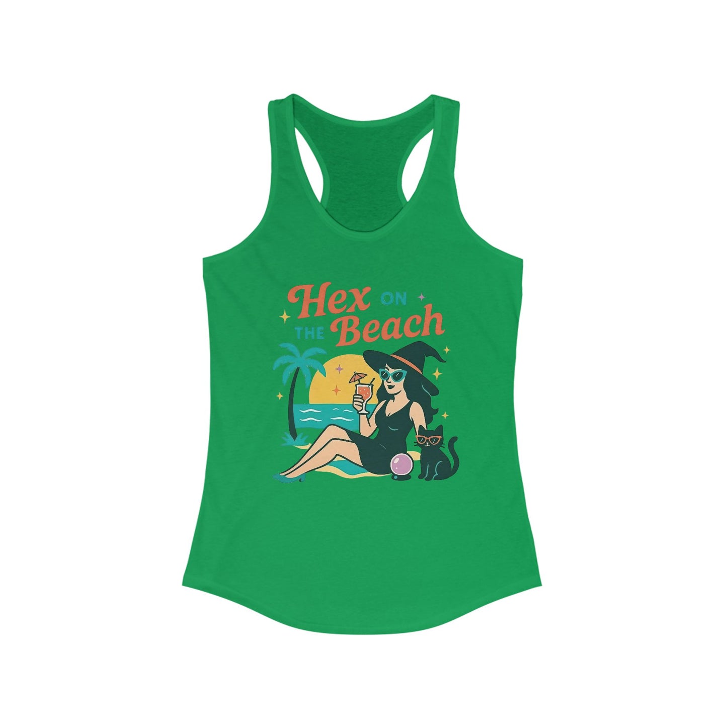 Hex on the Beach Women's Racerback Tank Top - Witchy Summer Vacation Shirt