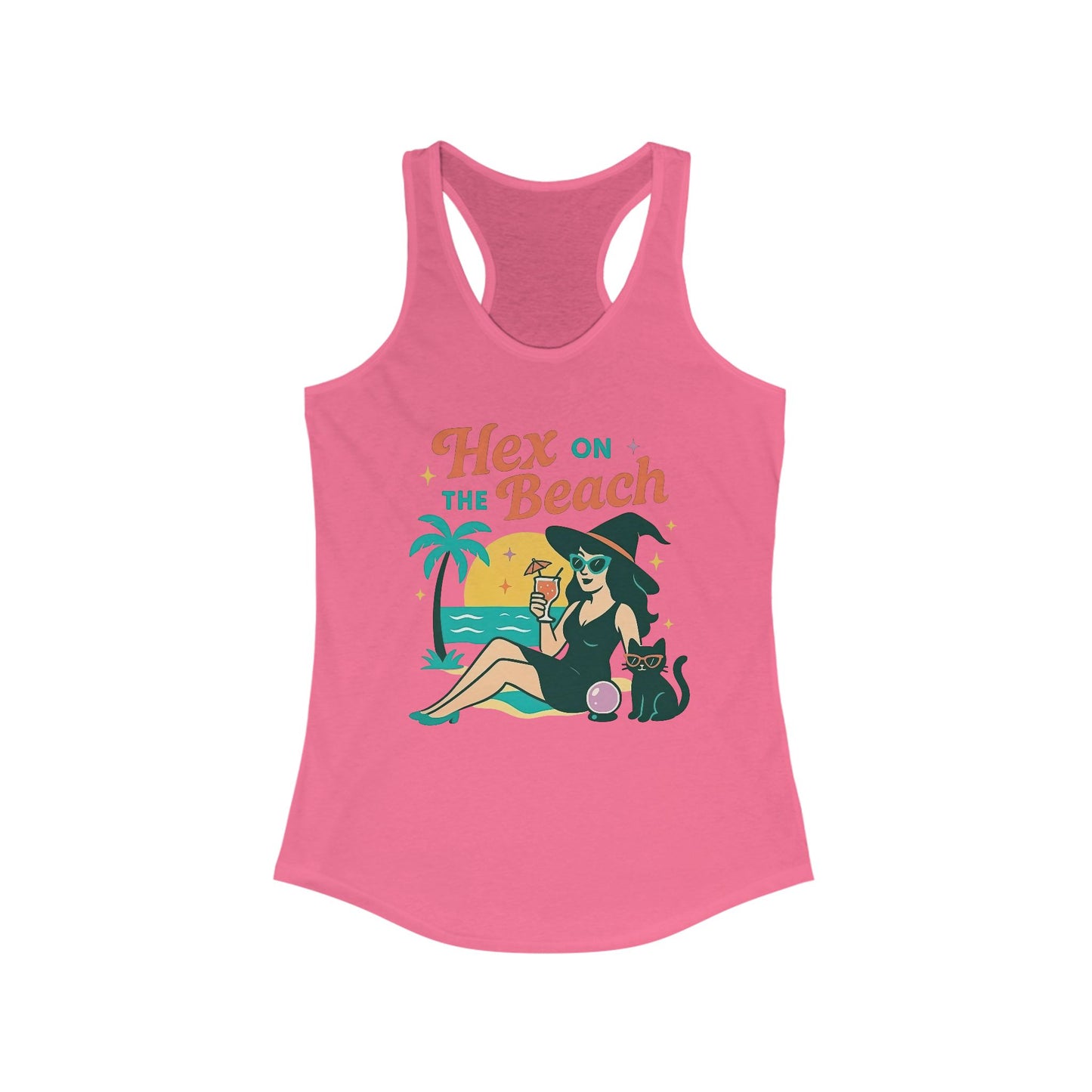 Hex on the Beach Women's Racerback Tank Top - Witchy Summer Vacation Shirt