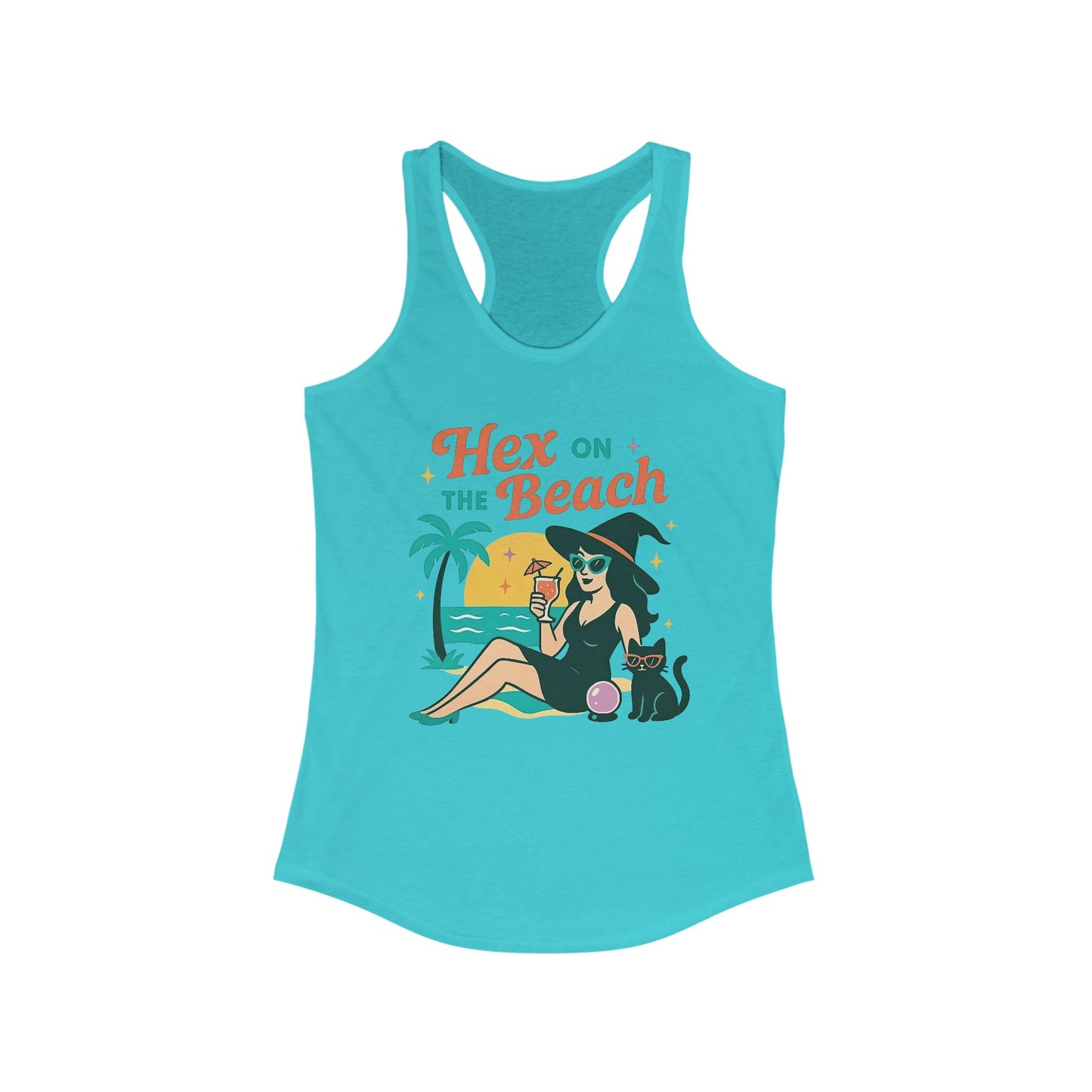 Hex on the Beach Women's Racerback Tank Top - Witchy Summer Vacation Shirt