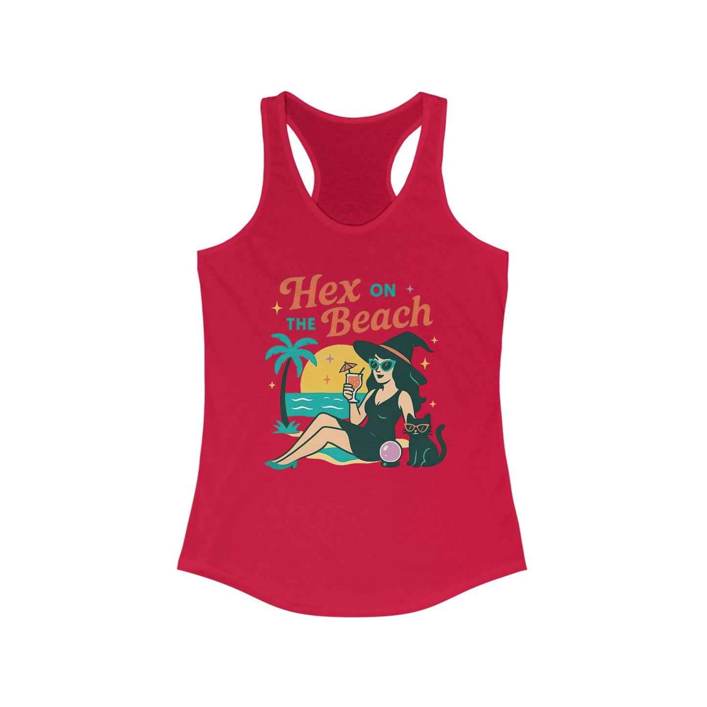 Hex on the Beach Women's Racerback Tank Top - Witchy Summer Vacation Shirt