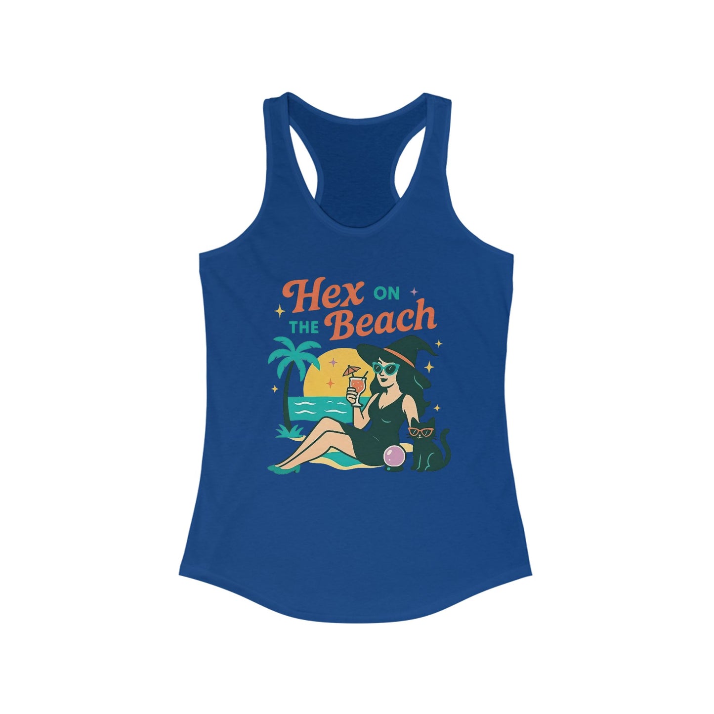 Hex on the Beach Women's Racerback Tank Top - Witchy Summer Vacation Shirt