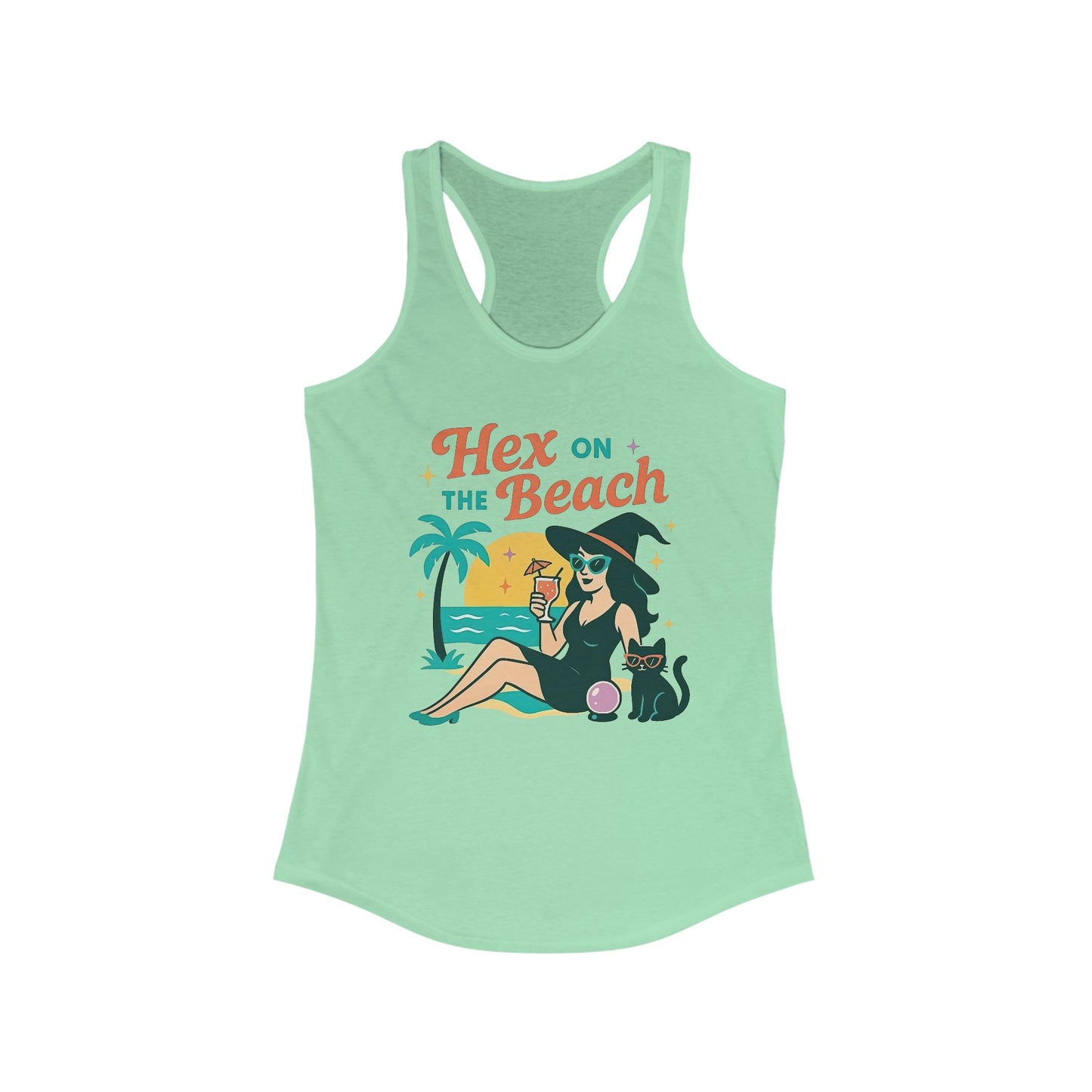 Hex on the Beach Women's Racerback Tank Top - Witchy Summer Vacation Shirt