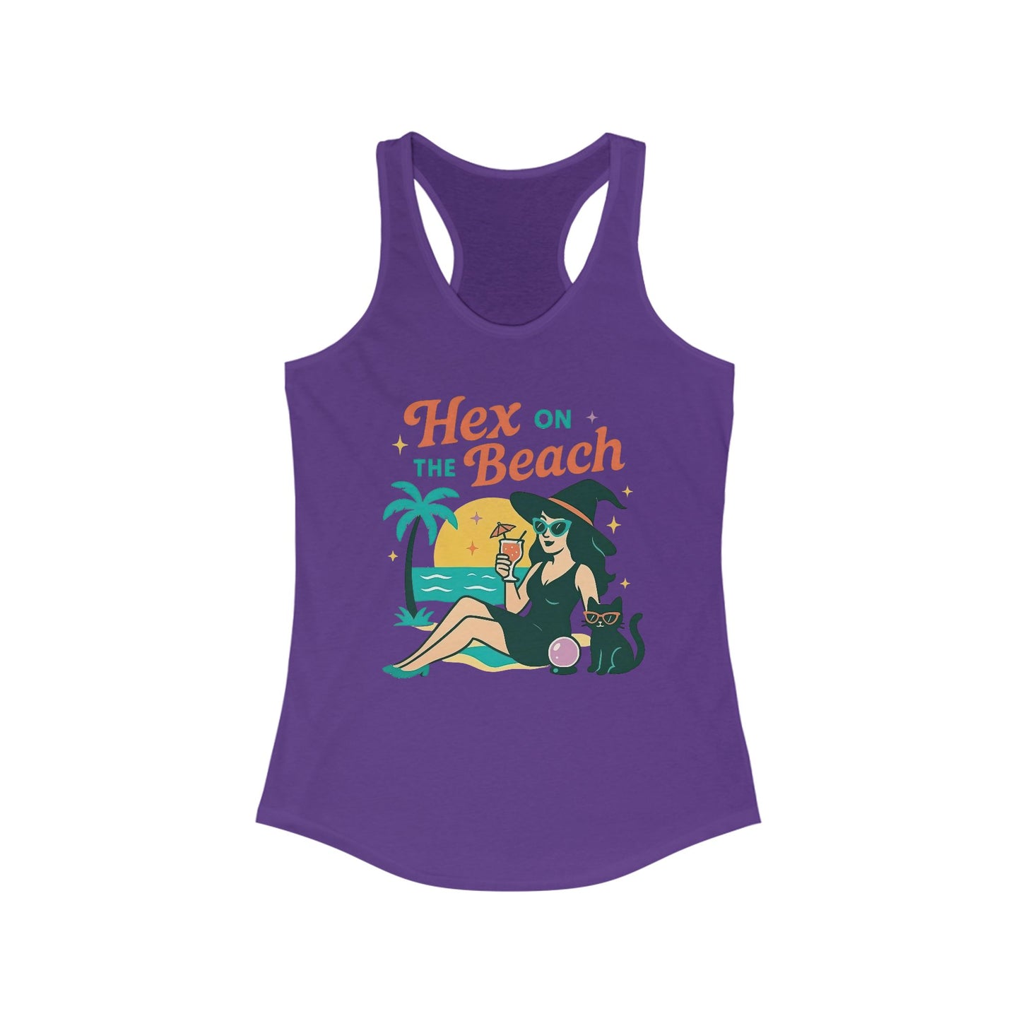 Hex on the Beach Women's Racerback Tank Top - Witchy Summer Vacation Shirt