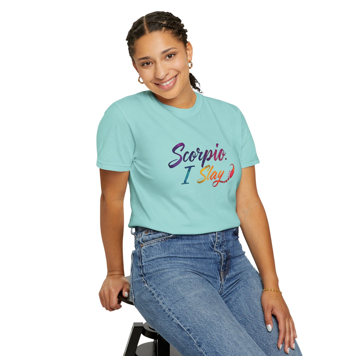 Scorpio I Slay Multicolor Tee – Wicked and Vibrant Zodiac Shirt
