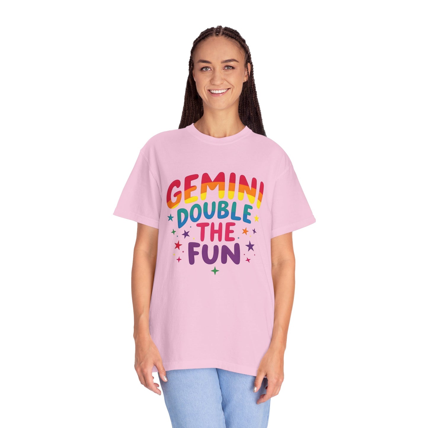 Gemini Double the Fun β Colorful Zodiac Shirt