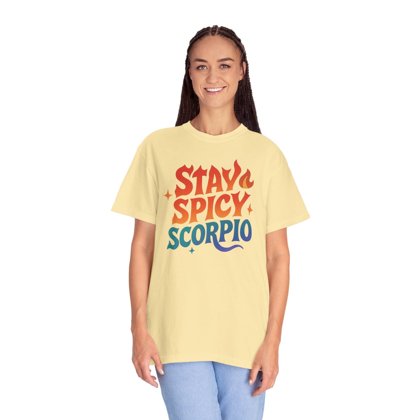 Stay Spicy Scorpio Tee – Colorful Zodiac Shirt
