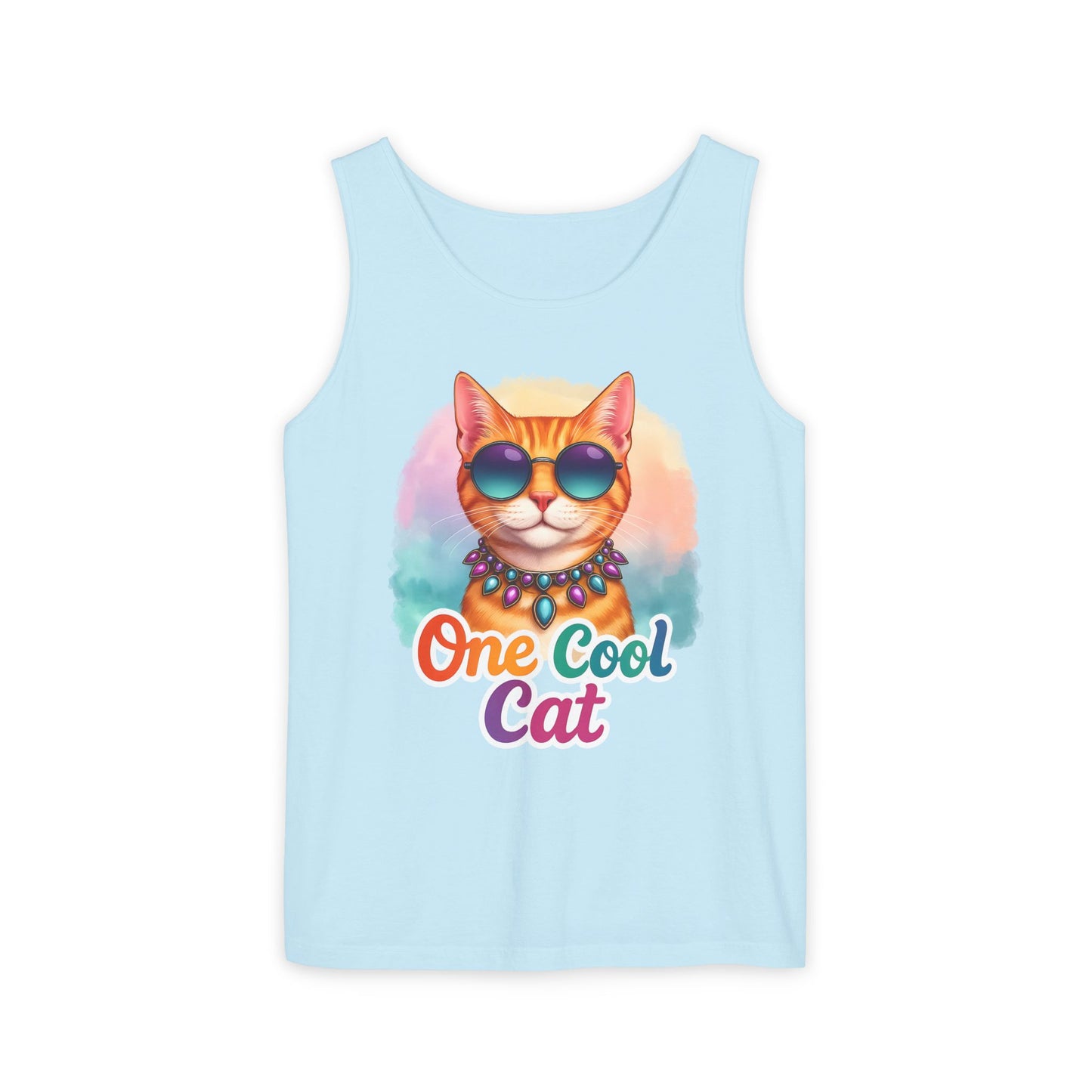 One Cool Cat – Colorful Retro Sassy Cat Tank (Unisex)