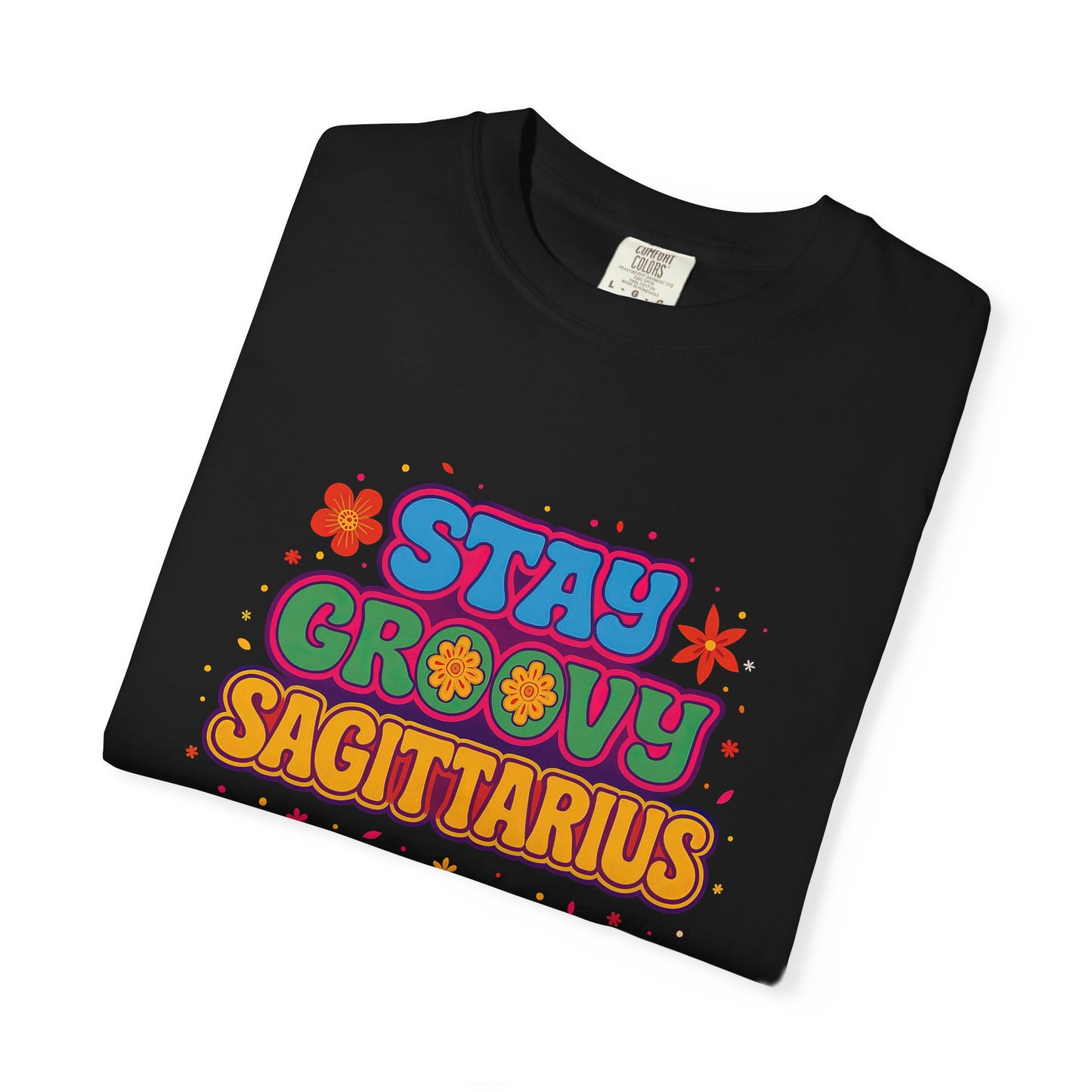 Stay Groovy Sagittarius – Retro Flower Power Zodiac Shirt