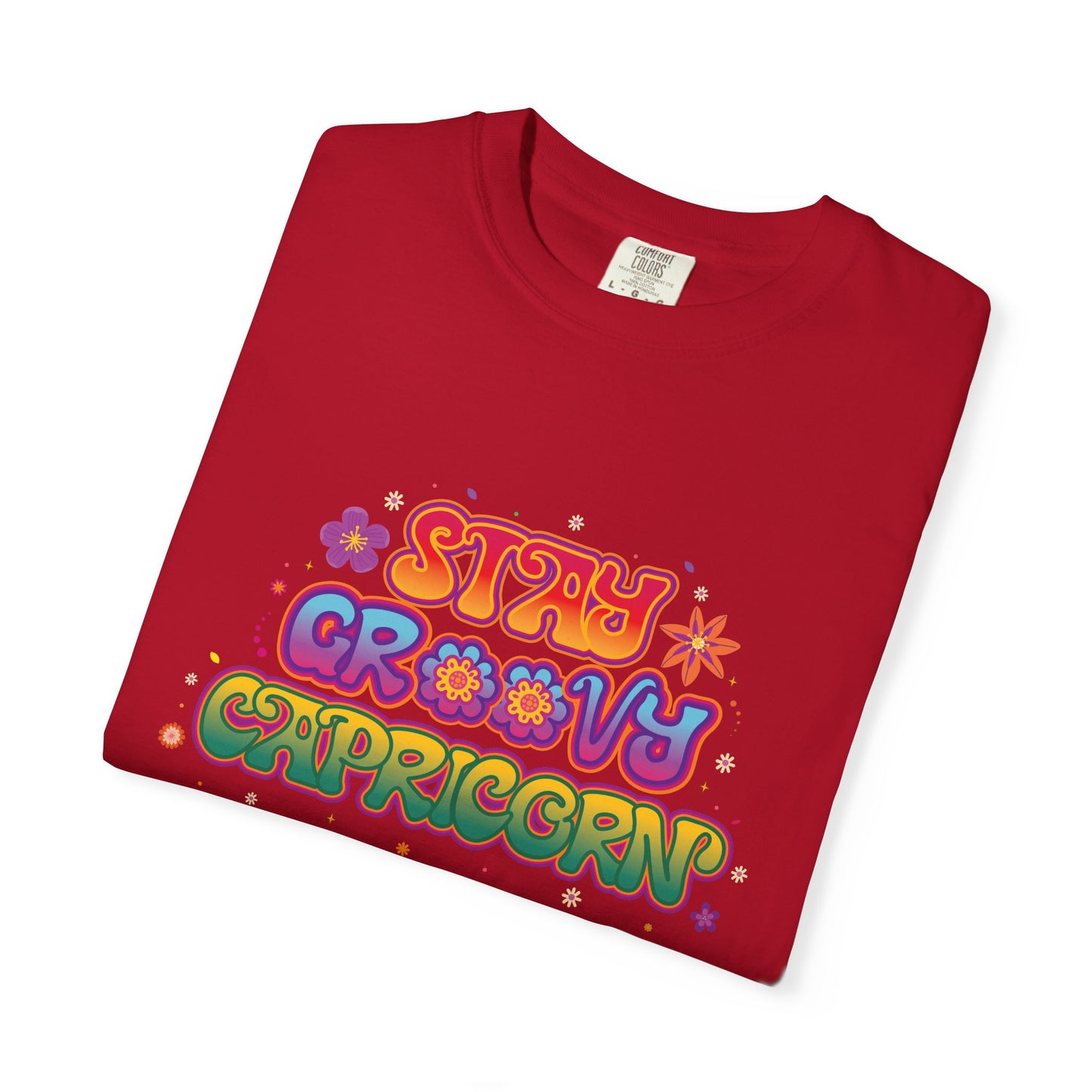 Stay Groovy Capricorn β Retro Flower Power Zodiac Tee