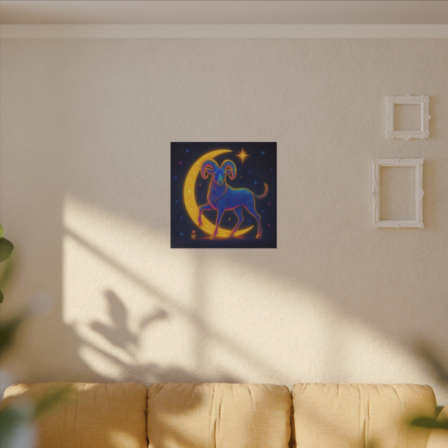 Electric Aries – Radiant Ram of the Moon (Wall Art)