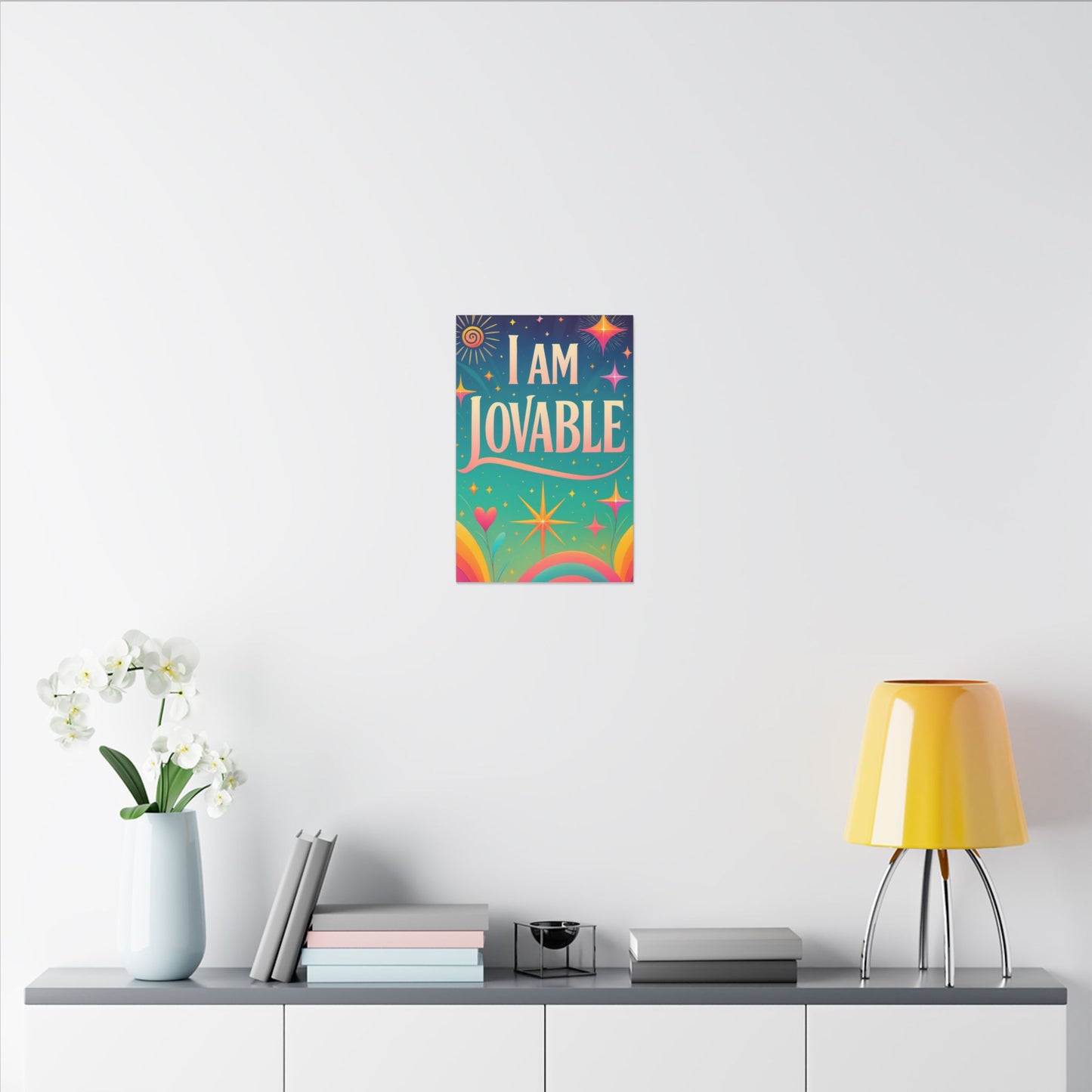 I AM LOVABLE - Colorful Affirmation Wall Art