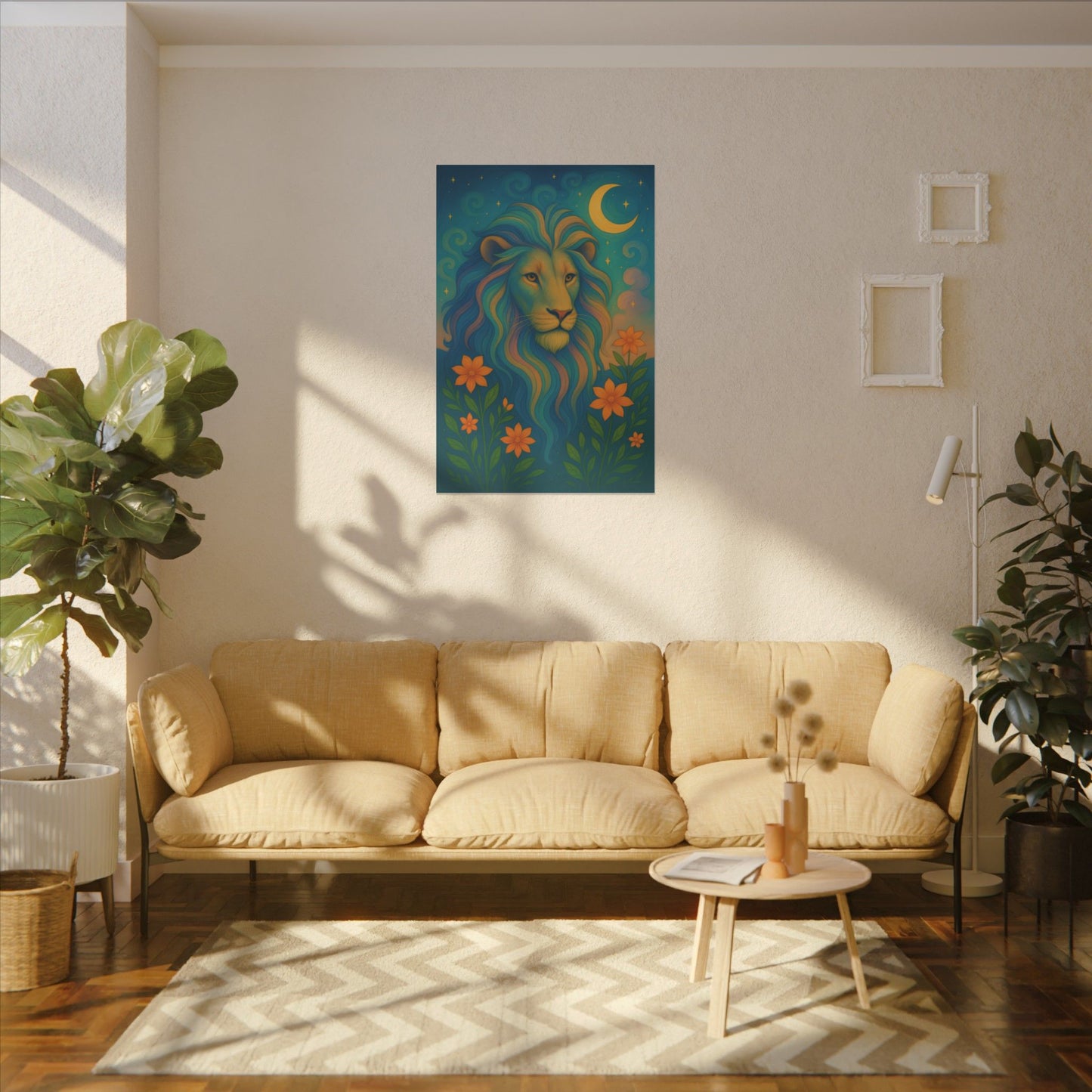 Starlit Lion – Regal Radiance Wall Art (Leo Inspired)