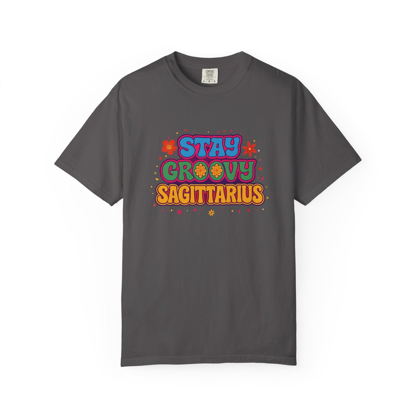 Stay Groovy Sagittarius – Retro Flower Power Zodiac Shirt