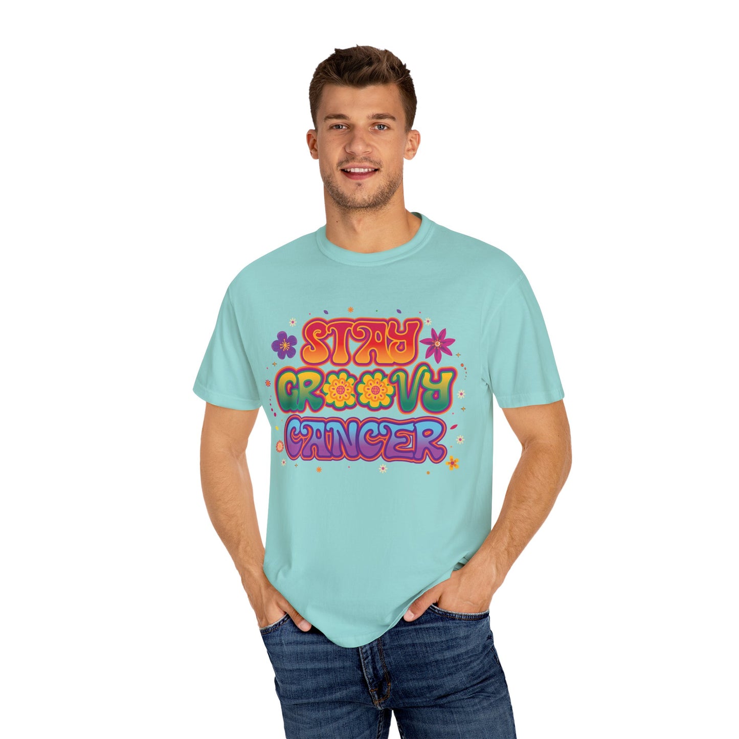 Stay Groovy Cancer Tee – Retro Colorful Zodiac Shirt