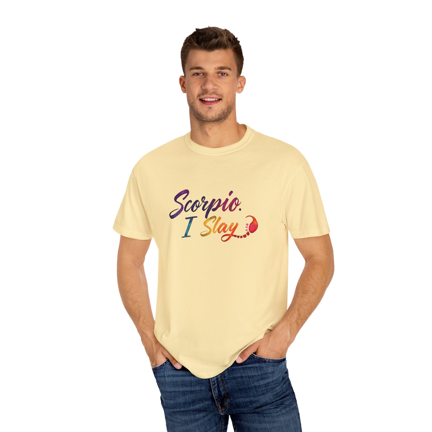 Scorpio I Slay Multicolor Tee – Wicked and Vibrant Zodiac Shirt